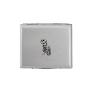 Zekupp Gümüş Gri Sevimli Köpek Temalı Metal Sigara Tabakası