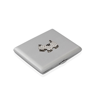 Zekupp Gümüş Gri Sevimli Köpek Temalı Metal Sigara Tabakası