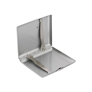 Zekupp Gümüş Gri Sevimli Köpek Temalı Metal Sigara Tabakası