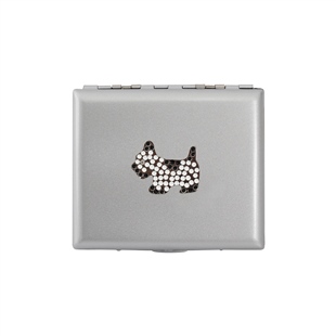 Zekupp Gümüş Gri Sevimli Köpek Temalı Metal Sigara Tabakası