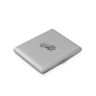 Zekupp Gümüş Gri Sevimli Köpek Temalı Metal Sigara Tabakası