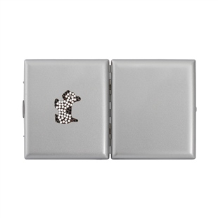 Zekupp Gümüş Gri Sevimli Köpek Temalı Metal Sigara Tabakası