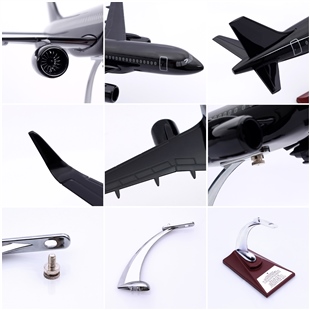 Zekupp - Maket Uçak - Airbus 320-200 1/100 - Siyah Renk ÖZEL TASARIM Model Uçak