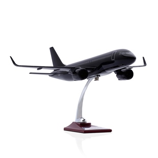 Zekupp - Maket Uçak - Airbus 320-200 1/100 - Siyah Renk ÖZEL TASARIM Model Uçak