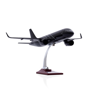 Zekupp - Maket Uçak - Airbus 320-200 1/100 - SİYAH ÖZEL TASARIM Model Uçak