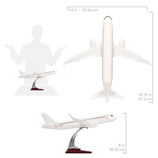 ZekUpp - Maket Uçak - Airbus 320-200 1/100 - Beyaz ÖZEL TASARIM Model Uçak