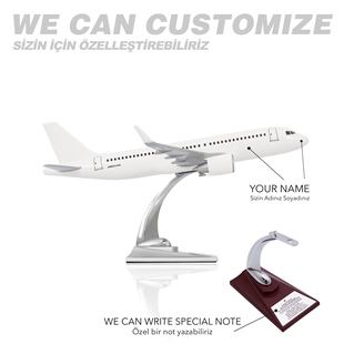 ZekUpp - Maket Uçak, Airbus A320 -200 1/100 - Beyaz ÖZEL TASARIM Model Uçak
