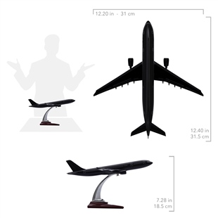 Zekupp - Maket Uçak - Airbus A330-300 1/200 - SİYAH ÖZEL TASARIM Model Uçak
