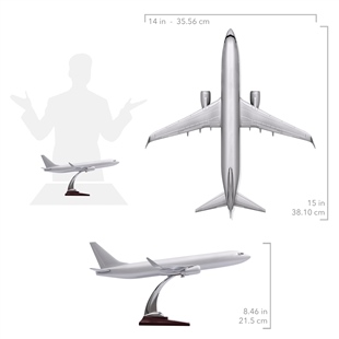 Zekupp - Maket Uçak - Boeing 737-800 1/100 - GÜMÜŞ RENK ÖZEL TASARIM Model Uçak