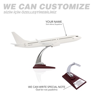 Zekupp - Maket Uçak - Boeing 737-800 1/100 - BEYAZ ÖZEL TASARIM Model Uçak