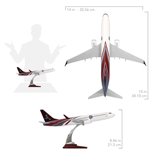 ZekUpp - Maket Uçak - Boeing 737-800 1/100 - BORDO MAVİ TARAFTAR Özel Tasarım Model Uçak