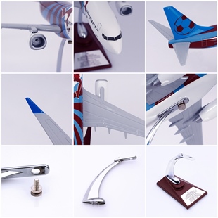 ZekUpp - Maket Uçak - Boeing 737-800 1/100 - BORDO MAVİ TARAFTAR Özel Tasarım Model Uçak