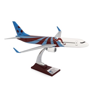 ZekUpp - Maket Uçak - Boeing 737-800 1/100 - BORDO MAVİ TARAFTAR Özel Tasarım Model Uçak