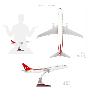 ZekUpp - Maket Uçak - Boeing 737-800 1/100 - TÜRKİYE Özel Tasarımlı Model Uçak