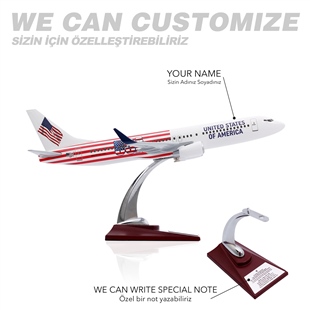 Zekupp - Maket Uçak - Boeing 737-800 1/100 - ABD ÖZEL TASARIM Model Uçak