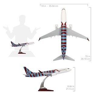 ZekUpp - Maket Uçak - Boeing 737-800 1/100 - BORDO MAVİ TARAFTAR Özel Tasarım Model Uçak
