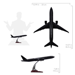 Zekupp - Maket Uçak - Boeing 777-300 1/200 - SİYAH ÖZEL TASARIM Model Uçak