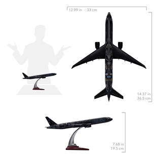 Zekupp - Maket Uçak - Boeing 777-300 1/200 - SİYAH DESENLİ ÖZEL TASARIM Model Uçak
