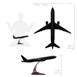 Zekupp - Maket Uçak - Boeing 777-300 1/200 - SİYAH ÖZEL TASARIM Model Uçak