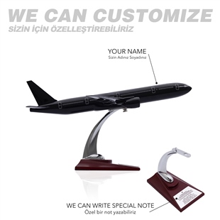 Zekupp - Maket Uçak - Boeing 777-300 1/200 - SİYAH ÖZEL TASARIM Model Uçak