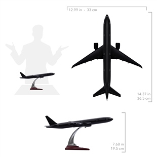 Zekupp - Maket Uçak - Boeing 777-300 1/200 - SİYAH ÖZEL TASARIM Model Uçak
