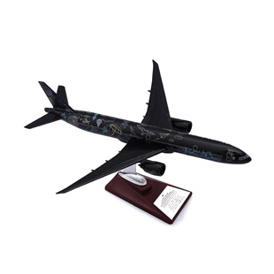 Zekupp - Maket Uçak - Boeing 777-300 1/200 - SİYAH DESENLİ ÖZEL TASARIM Model Uçak