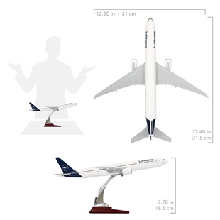 ZekUpp -Maket Uçak - Boeing 777-300 1/200 - LUFTHANSA Model Uçak