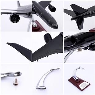 Zekupp - Maket Uçak - Boeing 777-300 1/200 - SİYAH ÖZEL TASARIM Model Uçak