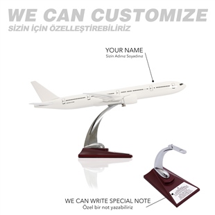 Zekupp - Maket Uçak - Boeing 777-300 1/200 - BEYAZ ÖZEL TASARIM Model Uçak