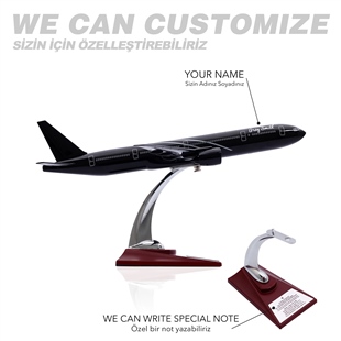 Zekupp - Maket Uçak - Boeing 777-300 1/200 - SİYAH ÖZEL TASARIM Model Uçak