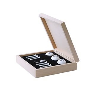 Zekupp Profesyonel 3 Golf Topu 6 Tee ve Marker Ahşap Kutulu Set