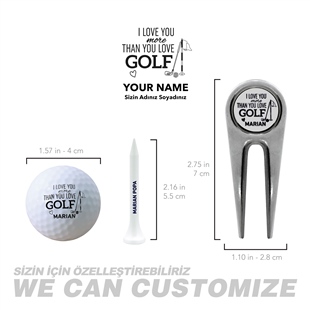 Zekupp Profesyonel 3 Golf Topu 6 Tee ve Marker Ahşap Kutulu Set
