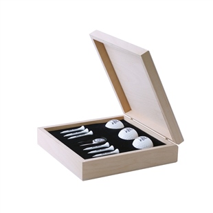 Zekupp Profesyonel 3 Golf Topu 6 Tee ve Marker Ahşap Kutulu Set