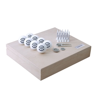 Zekupp Profesyonel 8 Golf Topu 10 Tee İşaretleyici ve Şapka Klipsli Ahşap Kutu Golf Seti