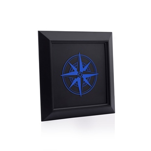 Zekupp Pusula Temalı Ahşap Tablo, Duvar Dekorasyonu El Yapımı Tablo Hediyesi, Mavi Renkte Ahşap Çerçeve Ev Hediyesi, 3 Boyutlu Tablo