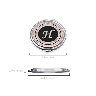 Zekupp Retro H Harfli İşlemeli Makyaj Aynası