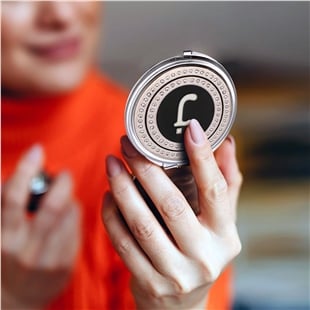 Zekupp Retro J Harfli İşlemeli Makyaj Aynası