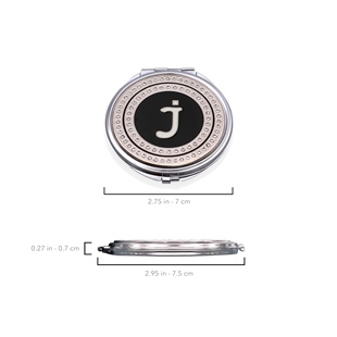 Zekupp Retro J Harfli İşlemeli Makyaj Aynası