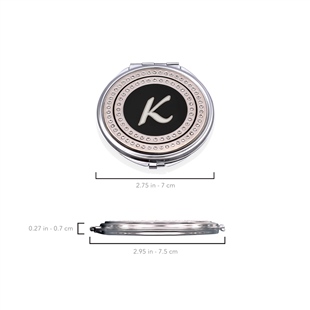 Zekupp Retro K Harfli İşlemeli Makyaj Aynası