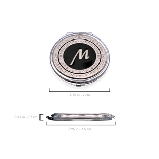 Zekupp Retro M Harfli İşlemeli Makyaj Aynası