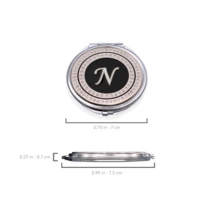 Zekupp Retro N Harfli İşlemeli Makyaj Aynası