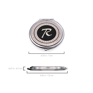 Zekupp Retro R Harfli İşlemeli Makyaj Aynası