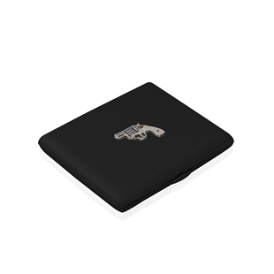 Zekupp Siyah Silah Temalı Metal Sigara Tabakası