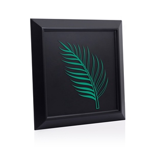 Zekupp Yaprak Temalı Ahşap Tablo, Duvar Dekorasyonu El Yapımı Tablo Hediyesi, Yeşil Renkte Ahşap Çerçeve Ev Hediyesi, 3 Boyutlu Tablo