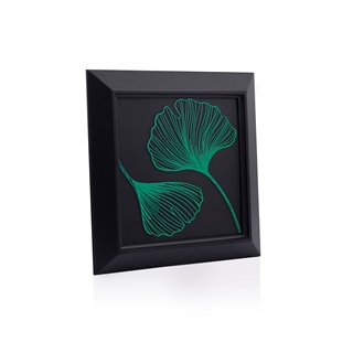 Zekupp Yaprak Temalı Ahşap Tablo, Duvar Dekorasyonu El Yapımı Tablo Hediyesi, Yeşil Renkte Ahşap Çerçeve Ev Hediyesi, 3 Boyutlu Tablo