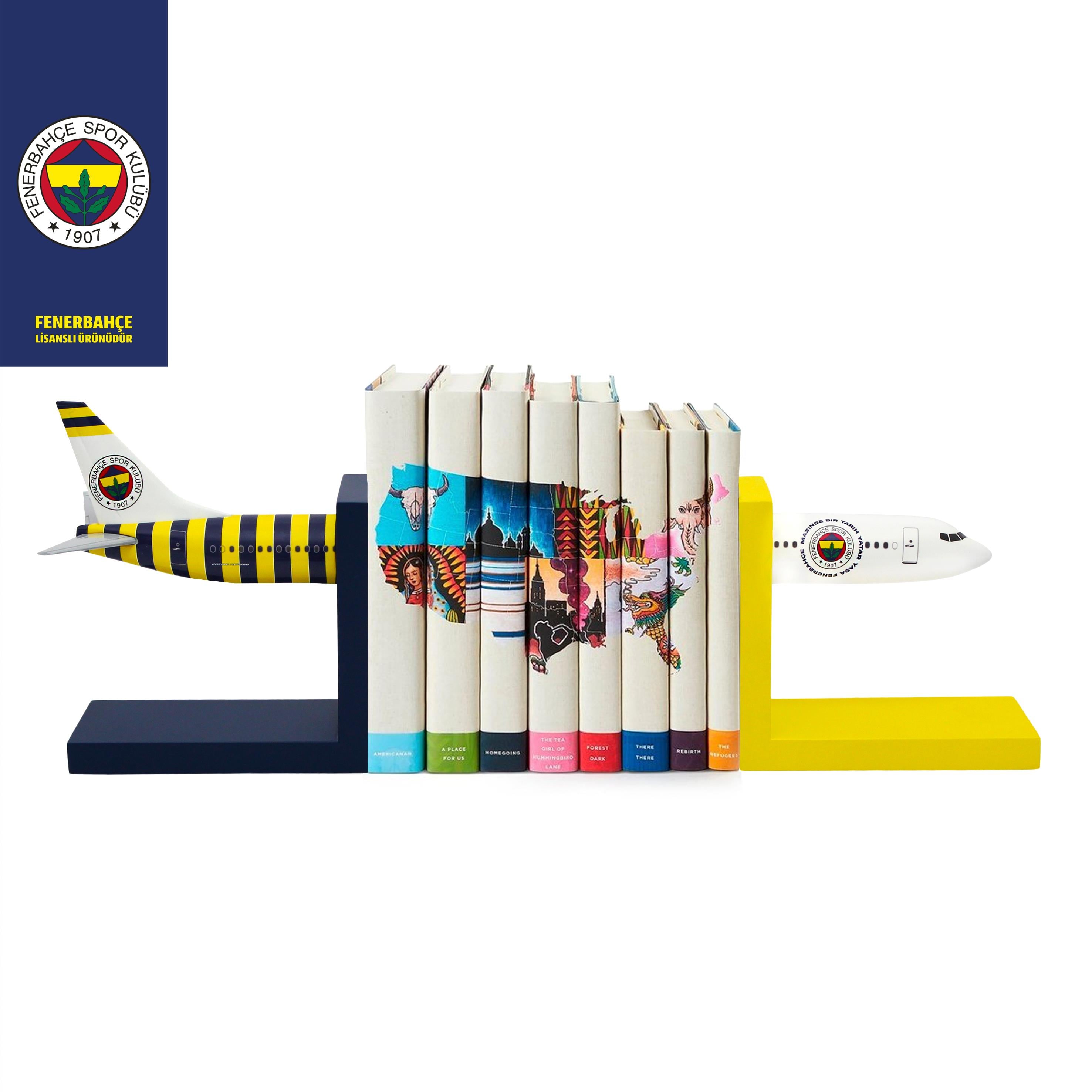 KTPD0015Zekupp Boeing 737-800 1/100 Ölçek Fenerbahçe Lisanslı Sarı Lacivert Kitap Desteği