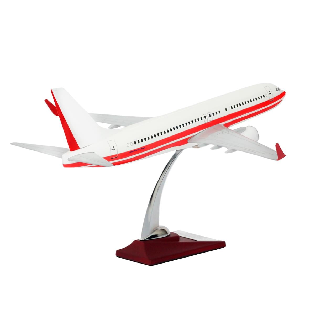 UCK0154Zekupp Boeing 737-800 1/100 Ölçek Kırmızı Çizgili Beyaz Maket Uçak