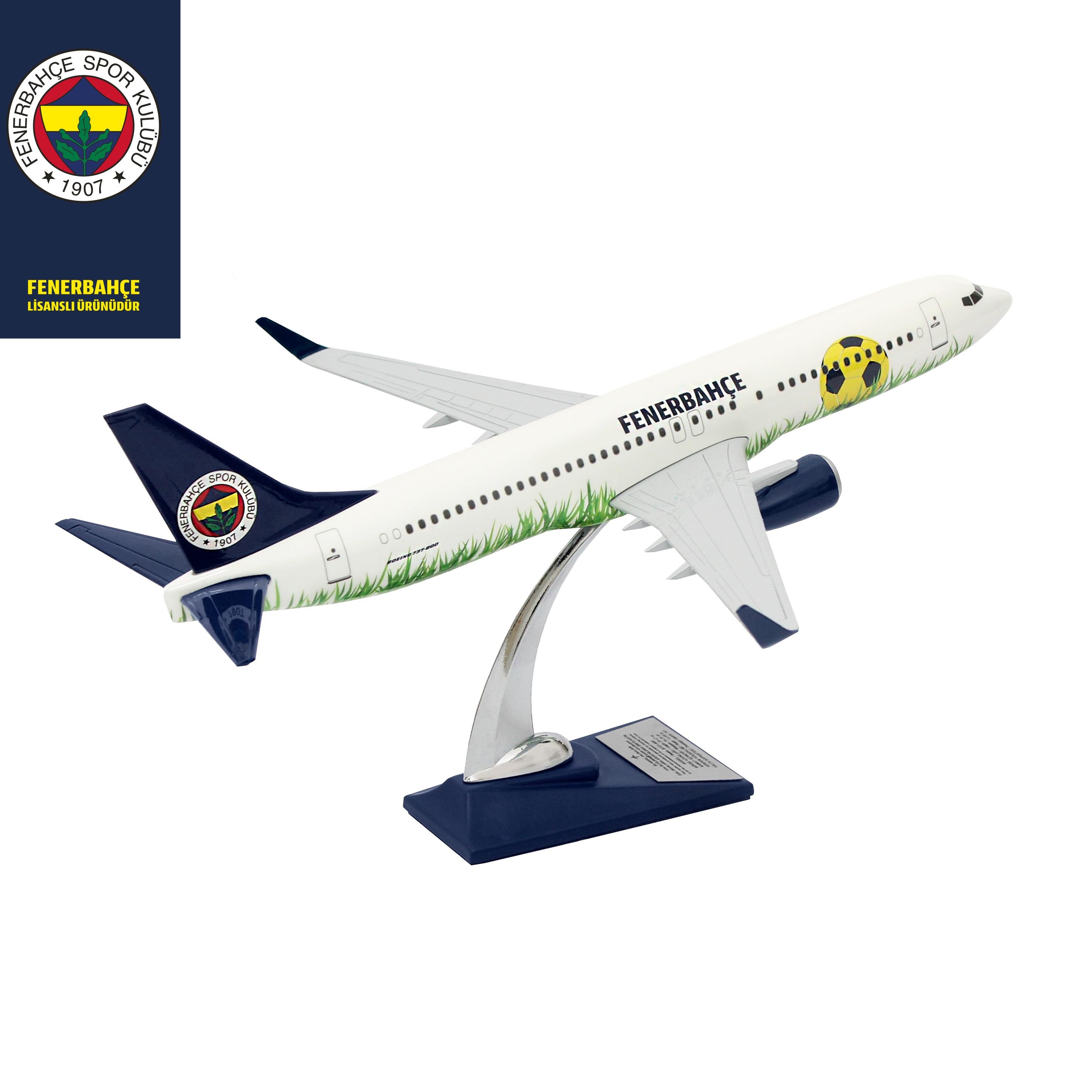 UCK0194Zekupp Boeing 737-800 1/100 Ölçek Fenerbahçe Lisanslı Stadyum Tasarım Maket Uçak