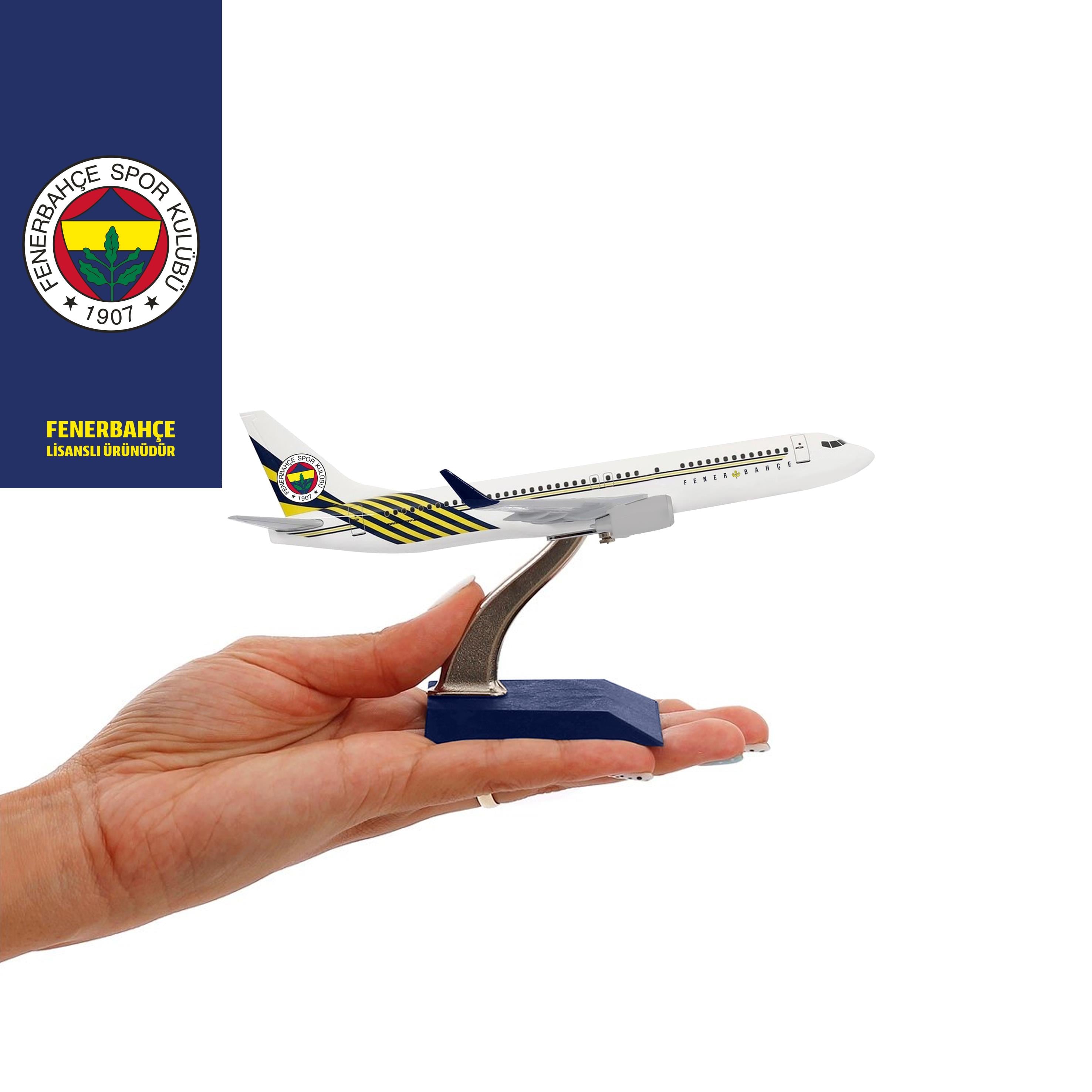UCK0197Zekupp Boeing 737-800 1/250 Ölçek Fenerbahçe Lisanslı Beyaz Tasarım Maket Uçak