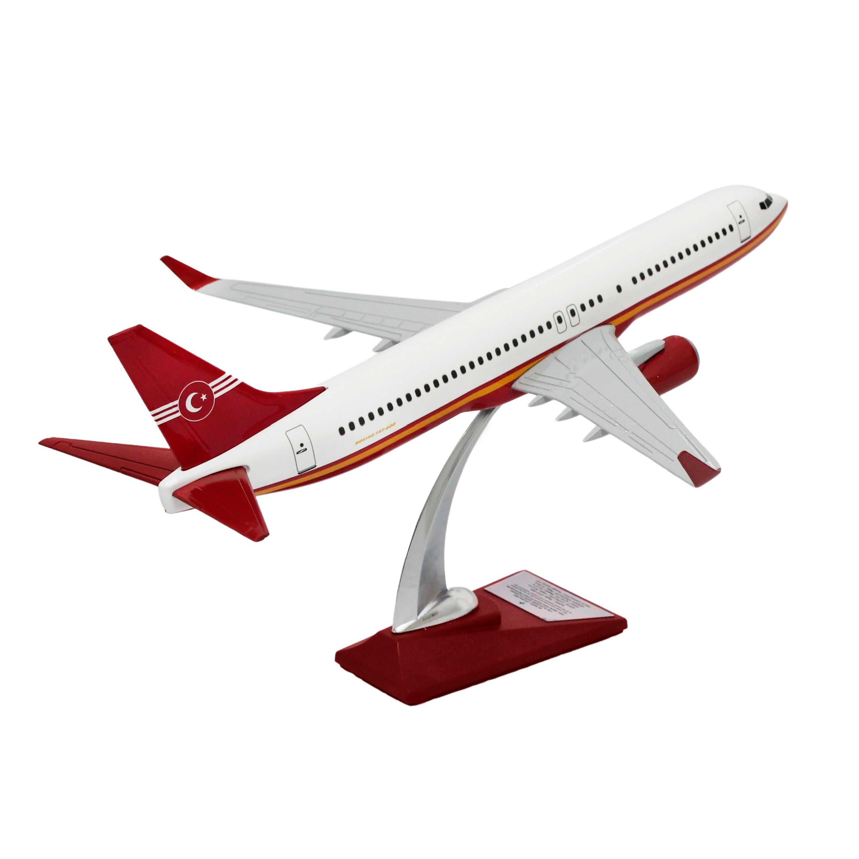 UCK0212Zekupp Boeing 737-800 1/100 Ölçek Sarı kırmızı Şerit Tasarımlı Beyaz Maket Uçak